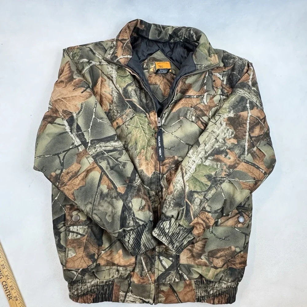 Trail Crest Kids Highland Timber Camo Jacket L Full Zip Insulated Hunting‎ Coat